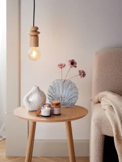 Lampa wisząca ASMIND Ś8xW13cm drewno