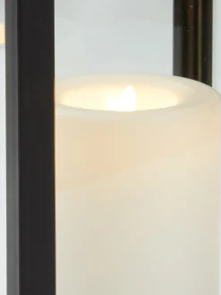 Latarnia GEFJON S13xD13xW26cm czarny ze świecą LED