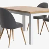 MARKSKEL D150/193 stół +4 KOKKEDAL krzesła szary/dąb