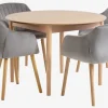 MARSTRAND Ś110 stół dąb + 4 ADSLEV krzesła dąb aksamit