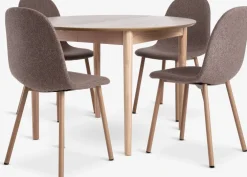 MARSTRAND Ś110 stół dąb + 4 EJSTRUP ciemnopiaskowy/dąb