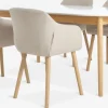 MARSTRAND D200/280 stół biały + 4 ADSLEV krzesła beżowy