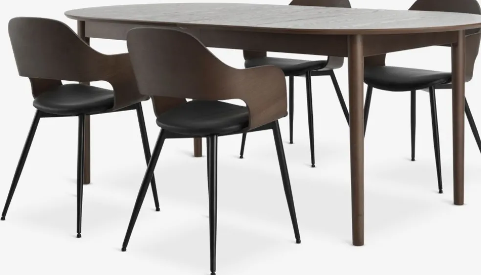 MARSTRAND D200/280 stół c-dąb + 4 HVIDOVRE ciemny dąb