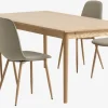 MARSTRUP D190/280 stół dąb + 4 BISTRUP krzesła piaskowy
