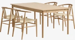 MARSTRUP D190/280 stół dąb + 4 GUDERUP krzesła dąb/nat.