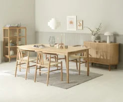 MARSTRUP D190/280 stół dąb + 4 GUDERUP krzesła dąb/nat.