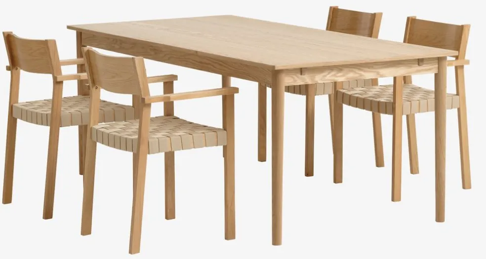 MARSTRUP D190/280 stół dąb + 4 VADEHAVET krzesła dąb