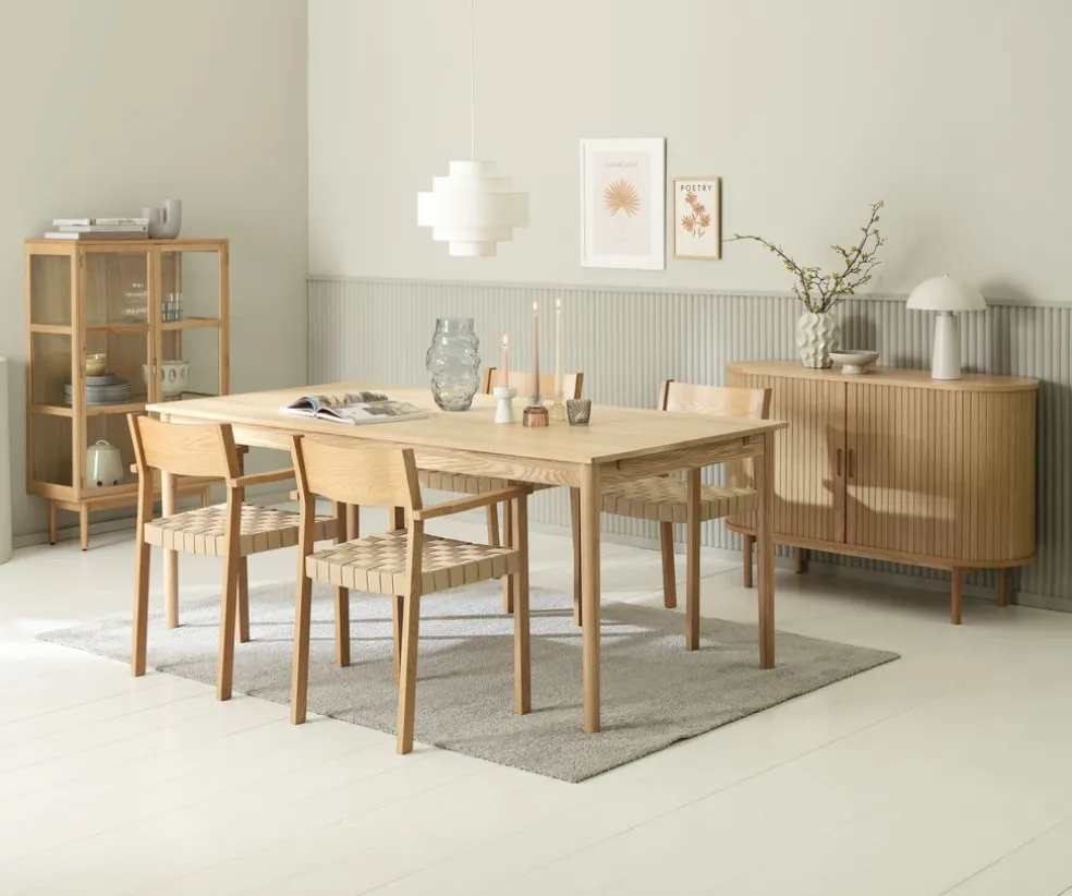 MARSTRUP D190/280 stół dąb + 4 VADEHAVET krzesła dąb