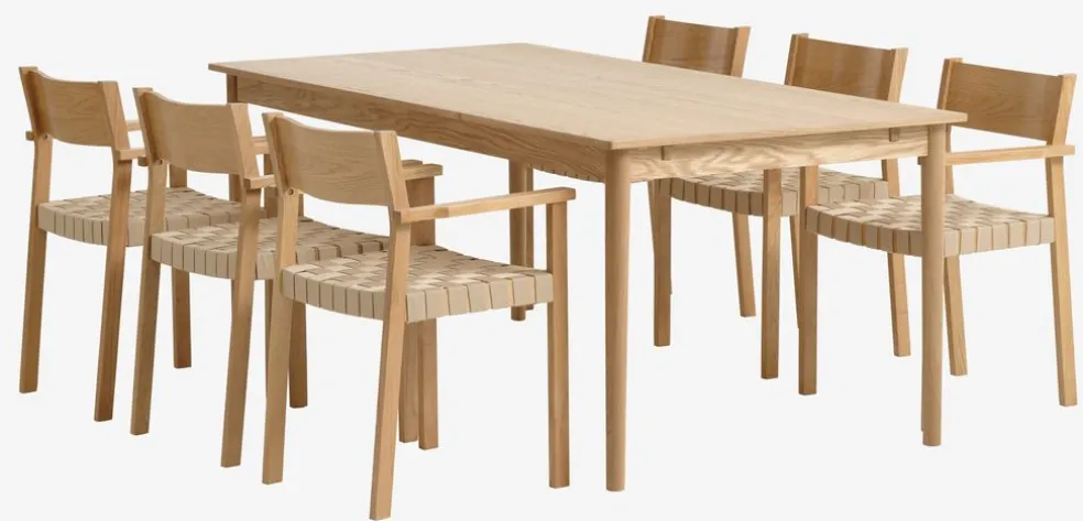 MARSTRUP D190/280 stół dąb + 4 VADEHAVET krzesła dąb