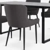 MOSELUND D180 stół ceramika + 4 PEBRINGE szary/czarny
