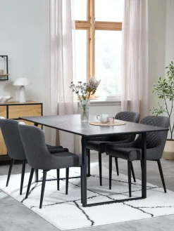 MOSELUND D180 stół ceramika + 4 PEBRINGE szary/czarny