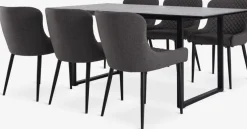 MOSELUND D180 stół ceramika + 4 PEBRINGE szary/czarny