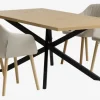 NORTOFT D200 stół dąb + 4 ADSLEV krzesła beżowy tkanina
