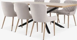 NORTOFT D200 stół dąb + 4 BELLINGE krzesła piaskowy/dąb