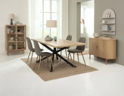 NORTOFT D200 stół dąb + 4 BISTRUP krzesła oliwkowy