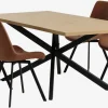 NORTOFT D200 stół dąb + 4 HYGUM krzesło koniak