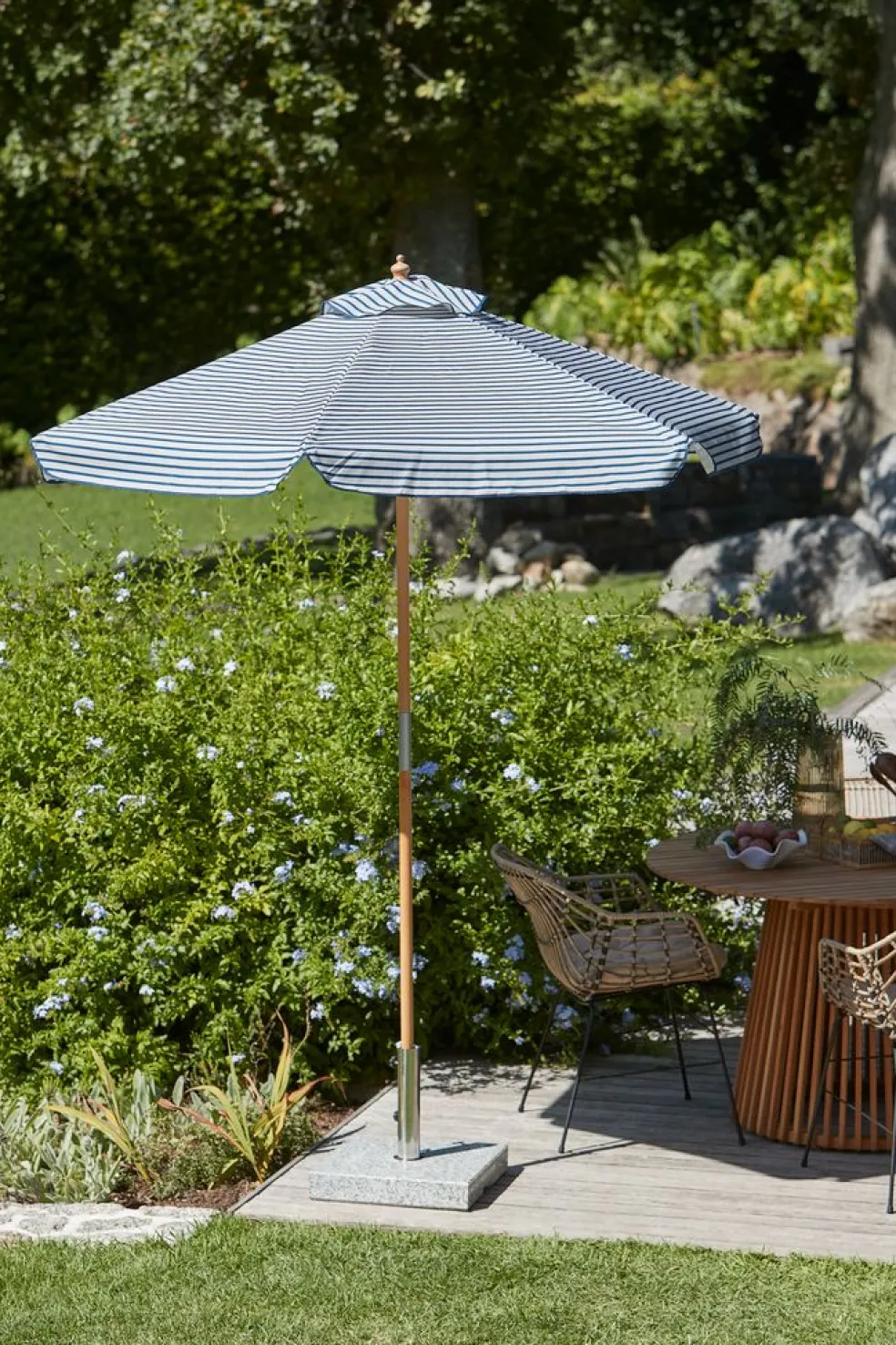 Parasol SMYGEHUK Ś200 naturalny/niebieski