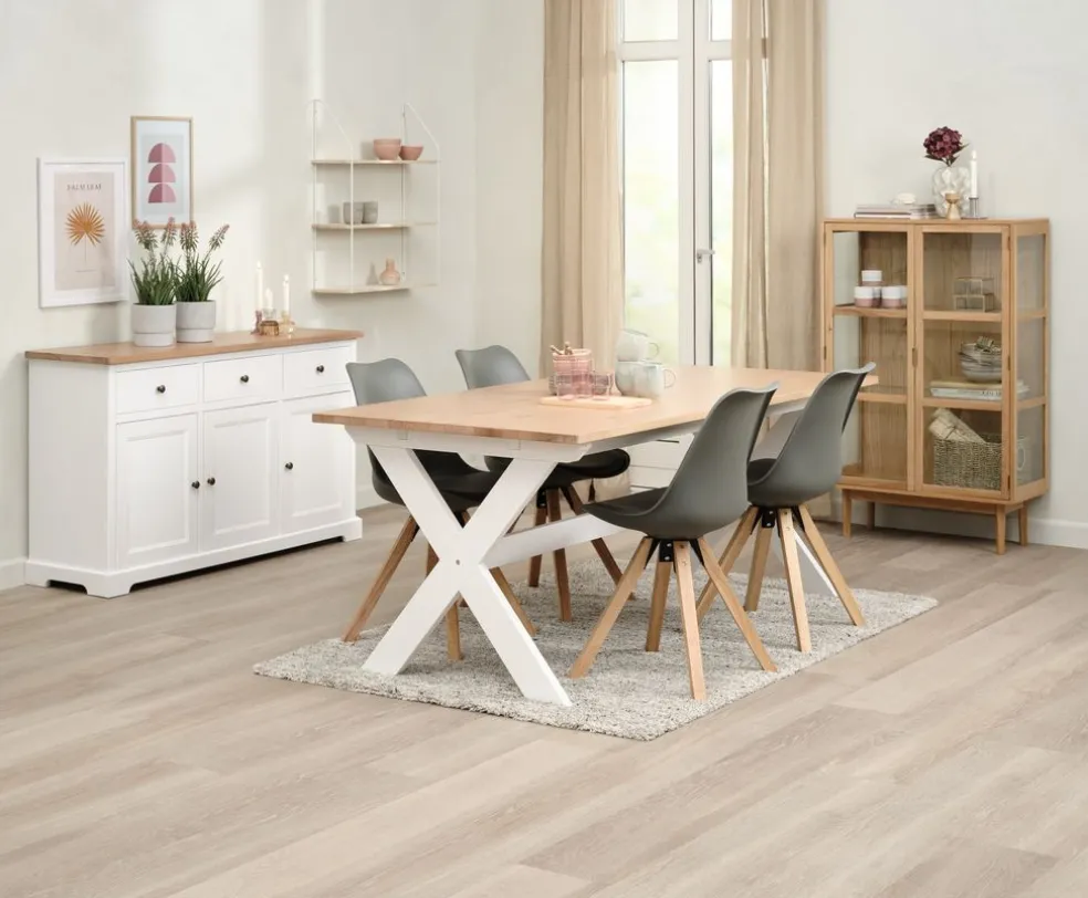 Półka ścienna HEJLSMINDE 3 półek biały/naturalny