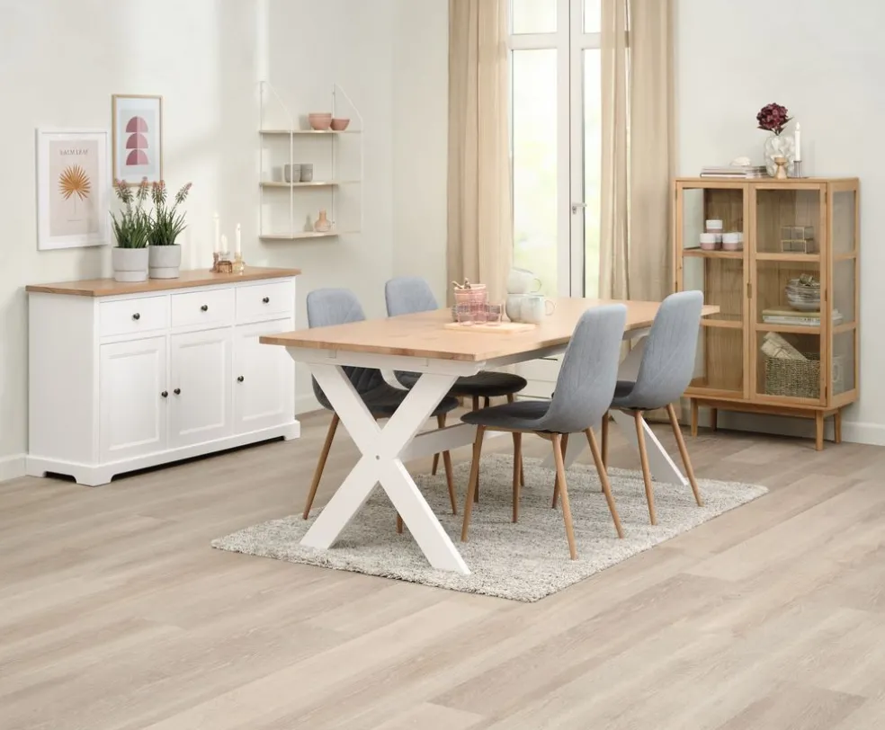 Półka ścienna HEJLSMINDE 3 półek biały/naturalny