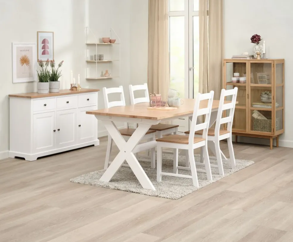 Półka ścienna HEJLSMINDE 3 półek biały/naturalny