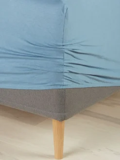Prześcieradło dżersej z gumką JETTE 90x200x35 niebieski