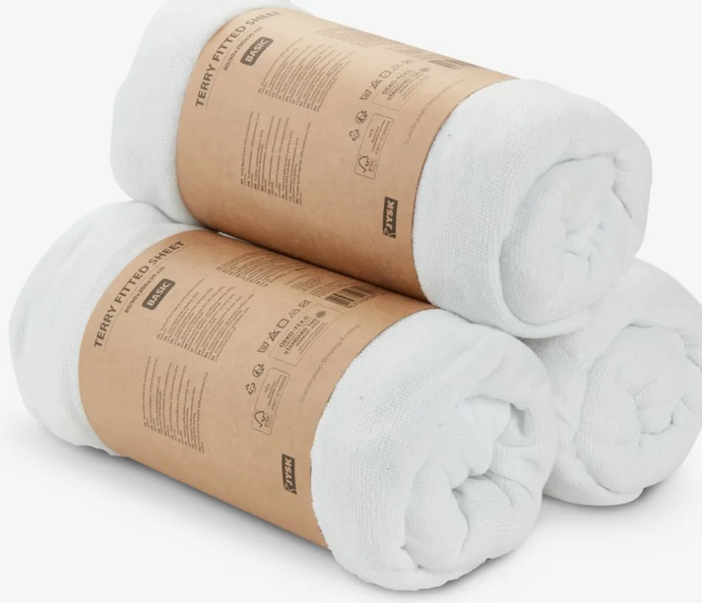 Prześcieradło frotte z gumką TINDRA 90x200x30 biały
