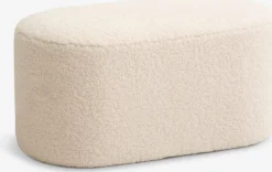 Pufa OREBO 84x45 naturalna biel/tkanina pluszowa