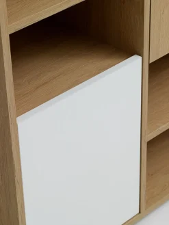 Regał BILLUND 3 drzwi 3 półki kolor dębu/biały