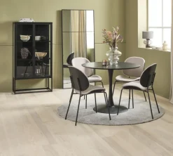 RINGSTED Ś100 stół czarny + 4 TESTRUP krzesła piaskowy
