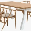SKAGEN D200 stół biały/dąb + 4 ARNBORG krzesła dąb