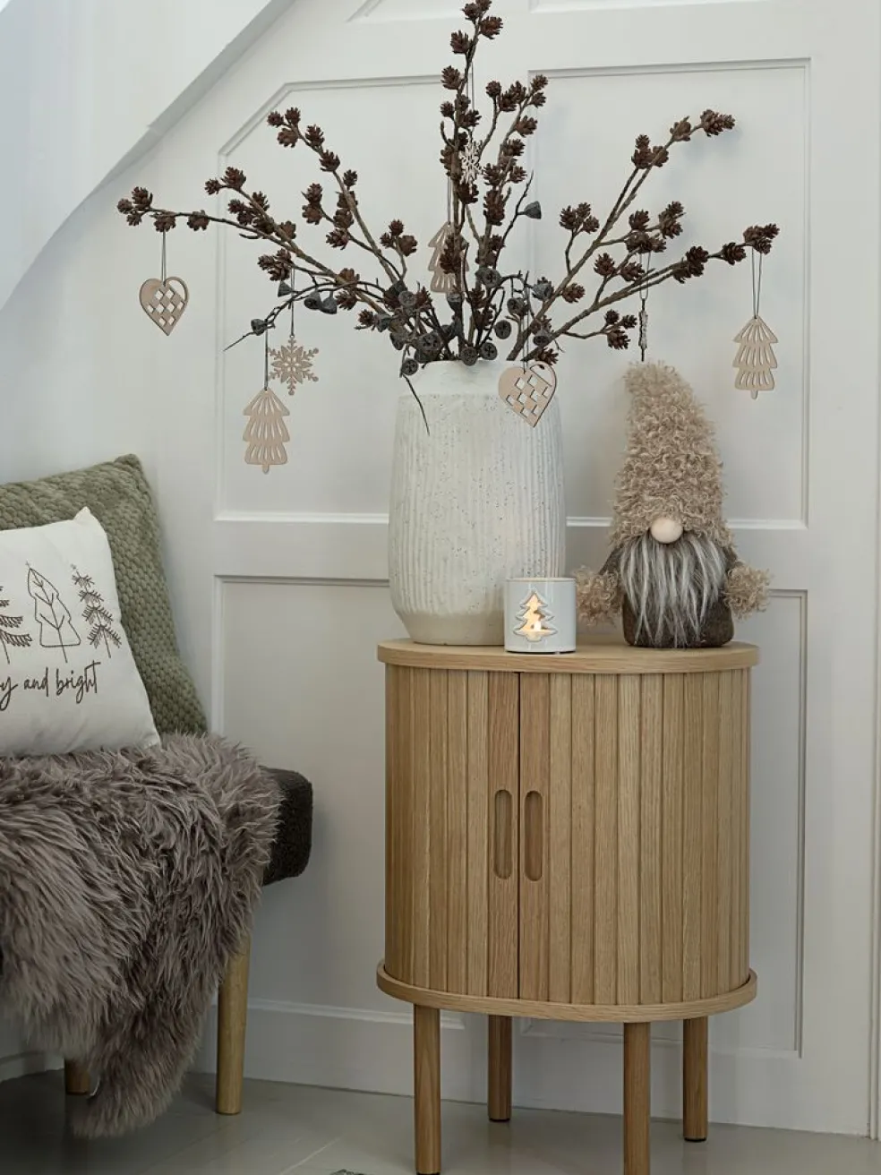 Skrzat świąteczny LARVIKIT S13xD20xW41cm beżowy i brązowy