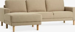 Sofa EGENSE szezlong tkanina piaskowy/kolor dębu