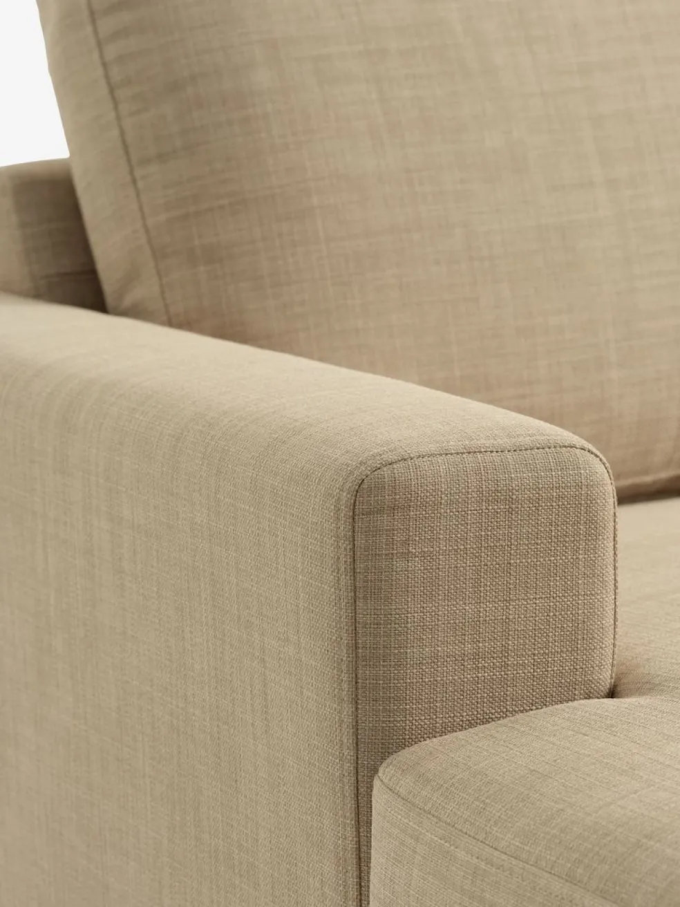 Sofa EGENSE szezlong tkanina piaskowy/kolor dębu