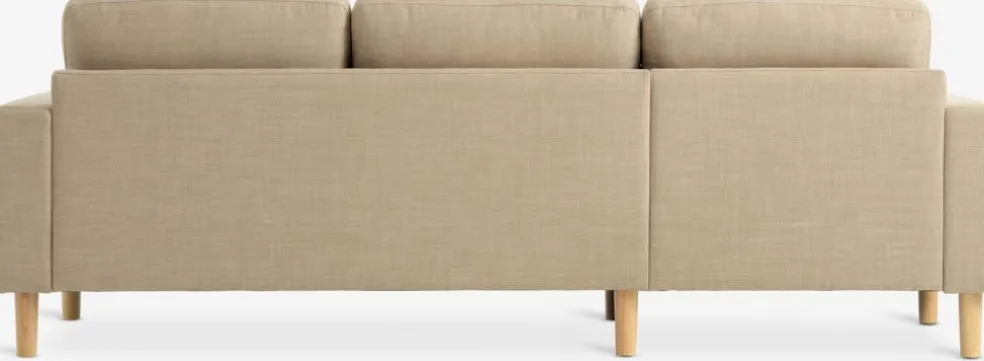 Sofa EGENSE szezlong tkanina piaskowy/kolor dębu