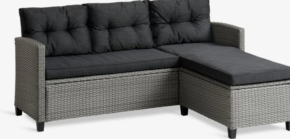 Sofa wypoczynkowa MORA szezlong 3-miejscowy szary