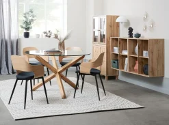 Stół AGERBY Ś119 szklany/dąb