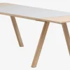 Stół EGEBJERG 90x160/250 jasnoszary/dąb