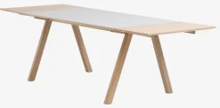 Stół EGEBJERG 90x160/250 jasnoszary/dąb