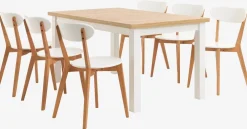 Stół MARKSKEL 90x150/193 biały/kolor dębu