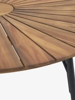 Stół ogrodowy BASTRUP Ś120 naturalny/czarny