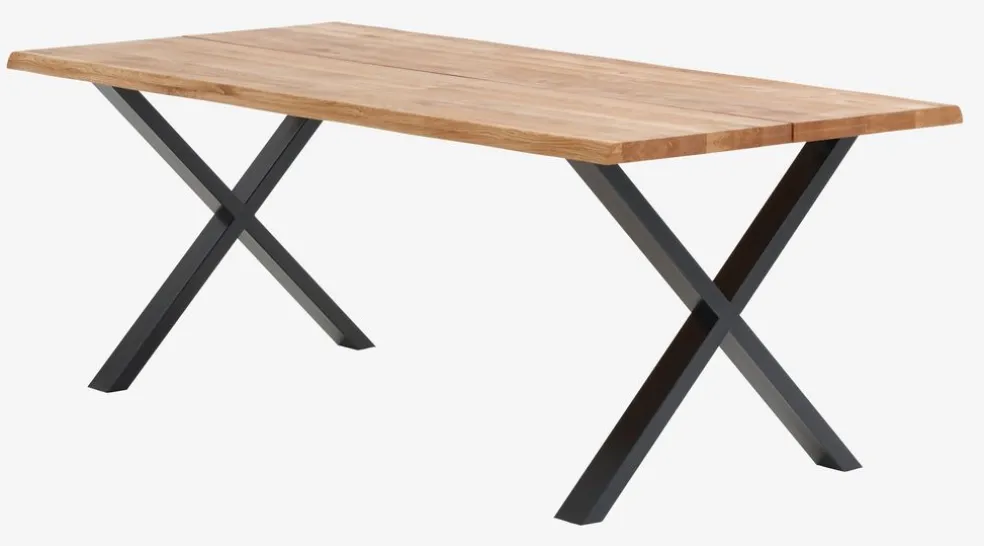 Stół ROSKILDE/ROSLEV 95x200 naturalny dąb/czarny