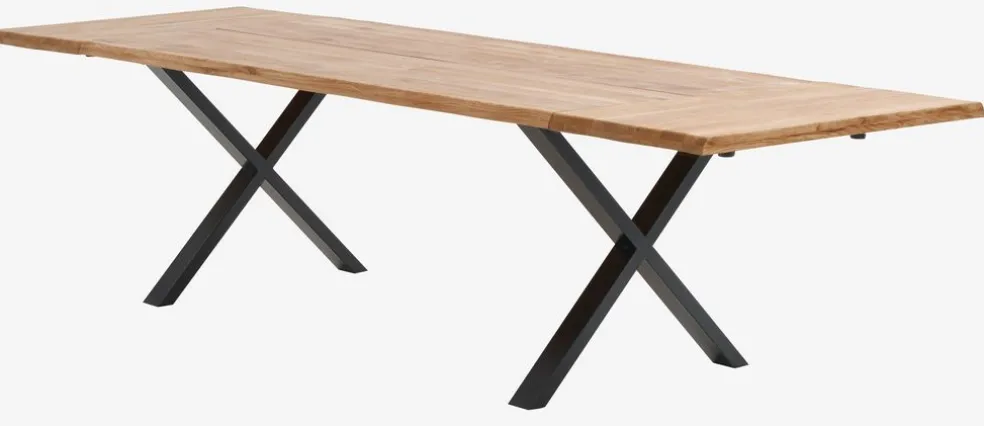 Stół ROSKILDE/ROSLEV 95x200 naturalny dąb/czarny