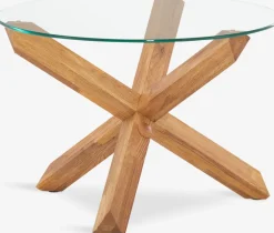 Stolik kawowy AGERBY Ś60 szklany/dąb