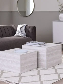 Stolik kawowy ROLSTED 58x58/50x50 kolor marmuru 2sz