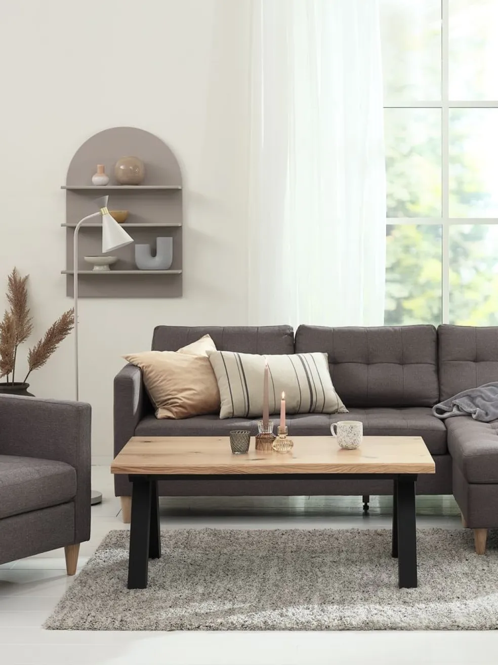 Stolik kawowy SANDBY 60x110 naturalny dąb/czarny