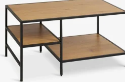 Stolik kawowy TRAPPEDAL 90x60 2 półki kolor dębu/czarny