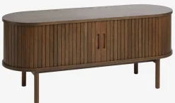 Stolik TV LYNGVIG 120cm 2 drzwi roletowe ciemny dąb