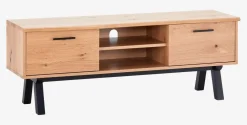 Stolik TV SANDBY 2 drzwi naturalny dąb/czarny