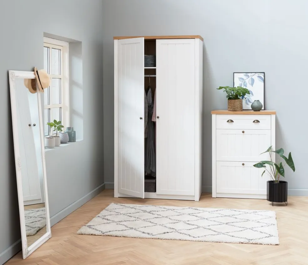 Szafa MARKSKEL 112x210 biały/dąb