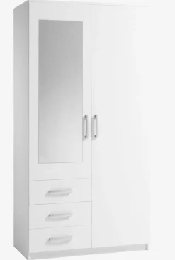 Szafa VELLERUP 101x200 z lustrem biały